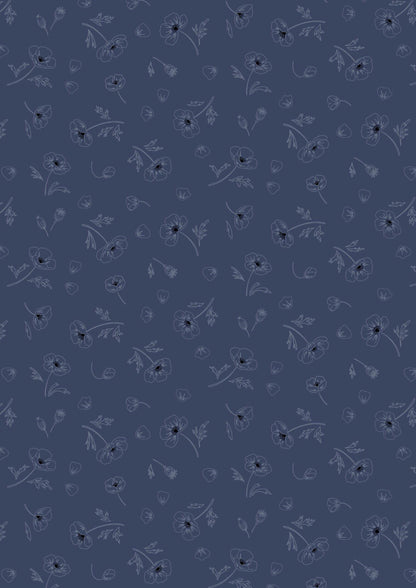 Lewis & Irene Forever Blooms Fabric Collection Ephemeral Beauty on Prussian Blue Premium 100% Cotton Quilt Shop Quality Fabrics