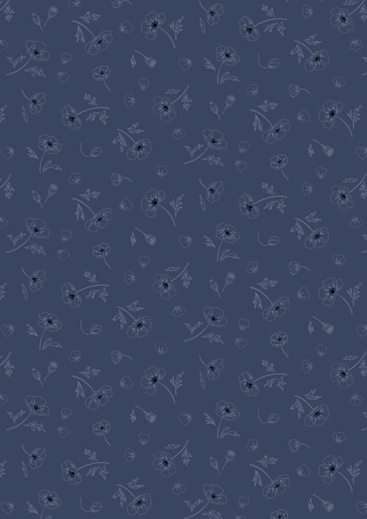 Lewis & Irene Forever Blooms Fabric Collection Ephemeral Beauty on Prussian Blue Premium 100% Cotton Quilt Shop Quality Fabrics