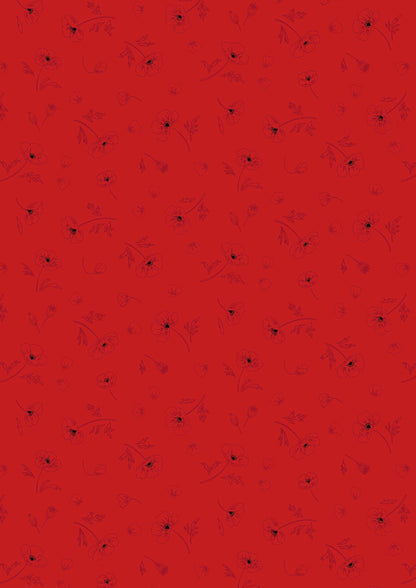 Lewis & Irene Forever Blooms Fabric Collection Ephemeral Beauty on Scarlet Premium 100% Cotton Quilt Shop Quality Fabrics