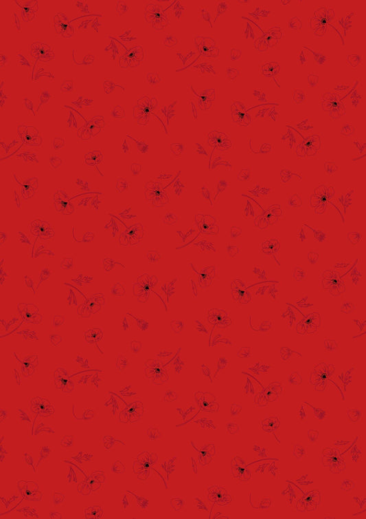 Lewis & Irene Forever Blooms Fabric Collection Ephemeral Beauty on Scarlet Premium 100% Cotton Quilt Shop Quality Fabrics