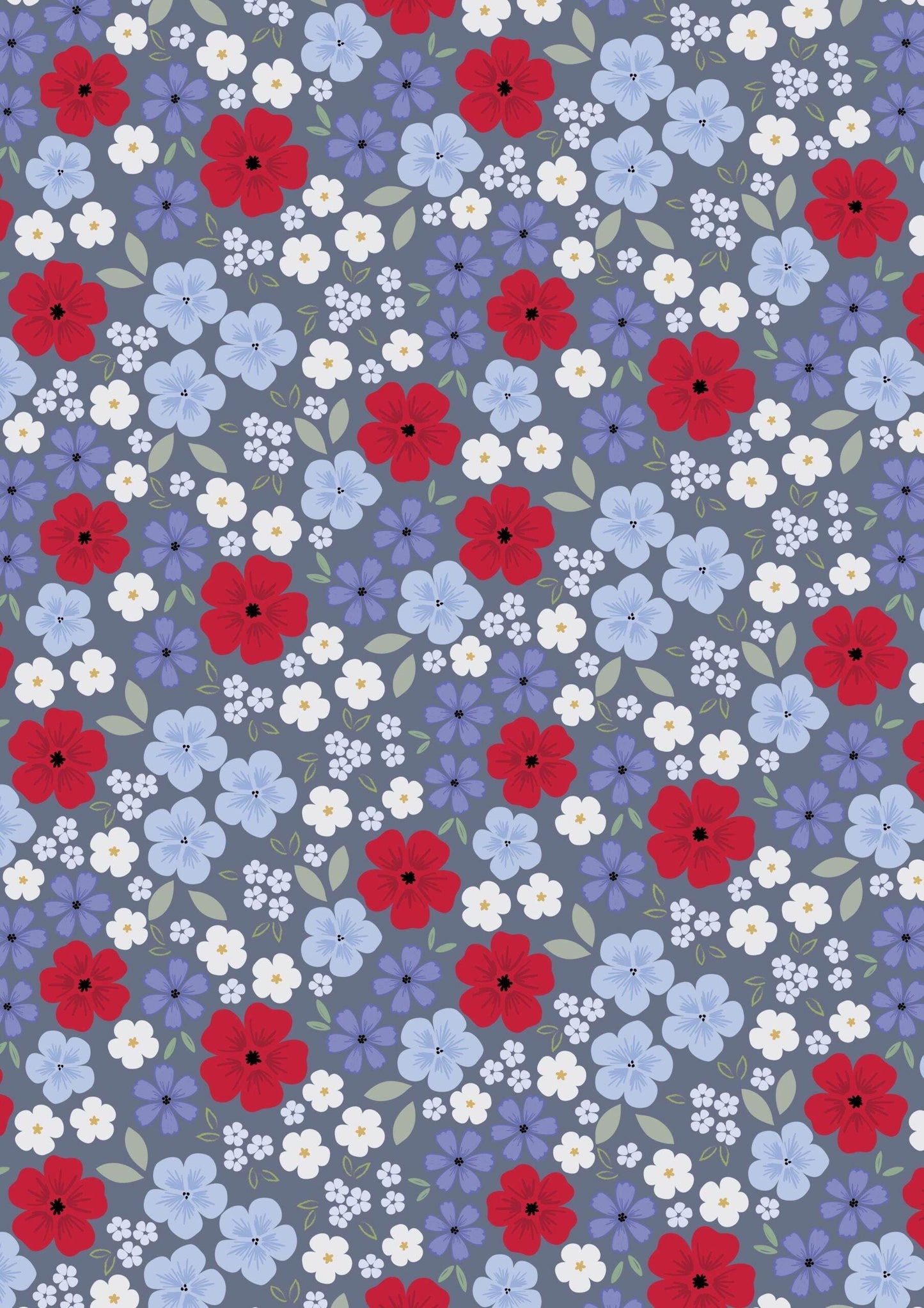 Lewis & Irene Forever Blooms Fabric Collection Floral Palette on Slate Gray Premium 100% Cotton Quilt Shop Quality Fabrics