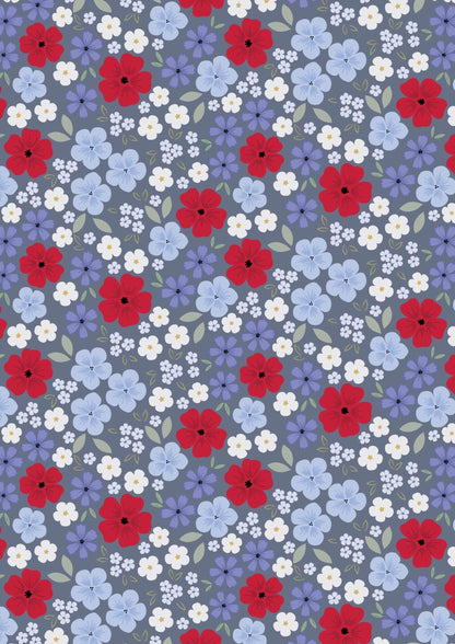 Lewis & Irene Forever Blooms Fabric Collection Floral Palette on Slate Gray Premium 100% Cotton Quilt Shop Quality Fabrics