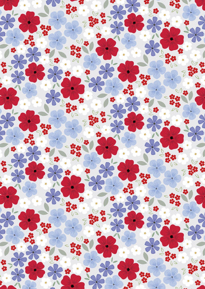 Lewis & Irene Forever Blooms Fabric Collection Floral Palette on Light Gray Premium 100% Cotton Quilt Shop Quality Fabrics