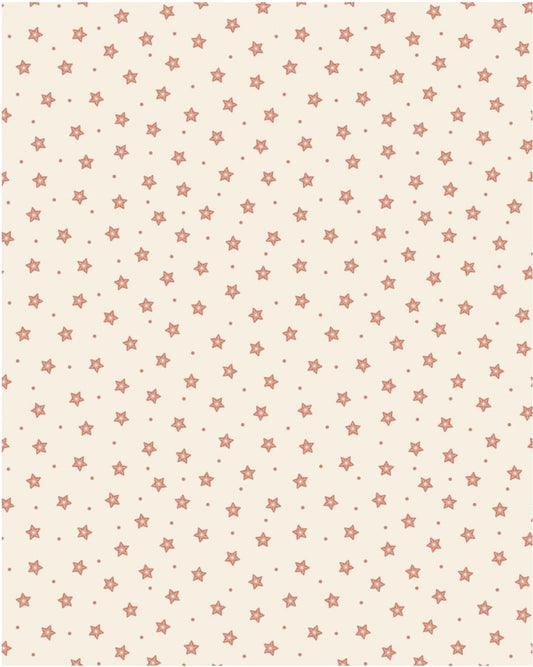 LAST BOLT! Lewis & Irene Gingerbread Season Fabric Collection Stars on Cream Authentic Premium 100% Cotton Quilt Shop Quality Fabrics
