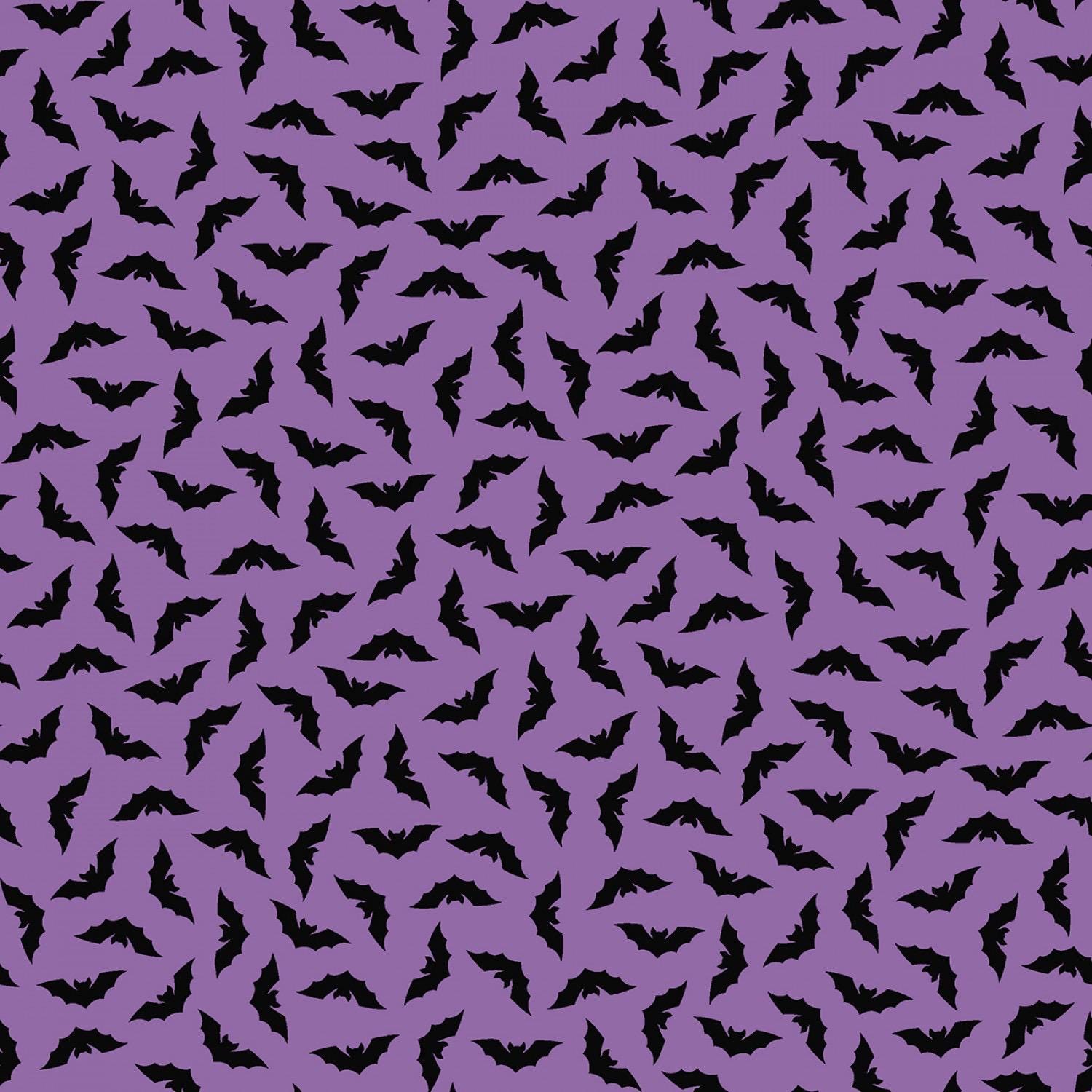 Maywood Studio Kimberbell Hometown Halloween Fabric Collection Bats on Purple Premium 100% Cotton Quilt Shop Quality Fabrics