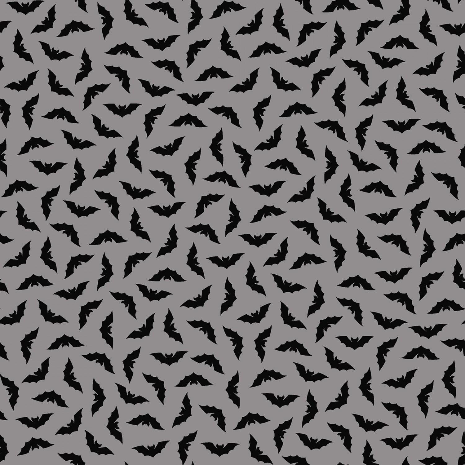 Maywood Studio Kimberbell Hometown Halloween Fabric Collection Bats on Gray Premium 100% Cotton Quilt Shop Quality Fabrics