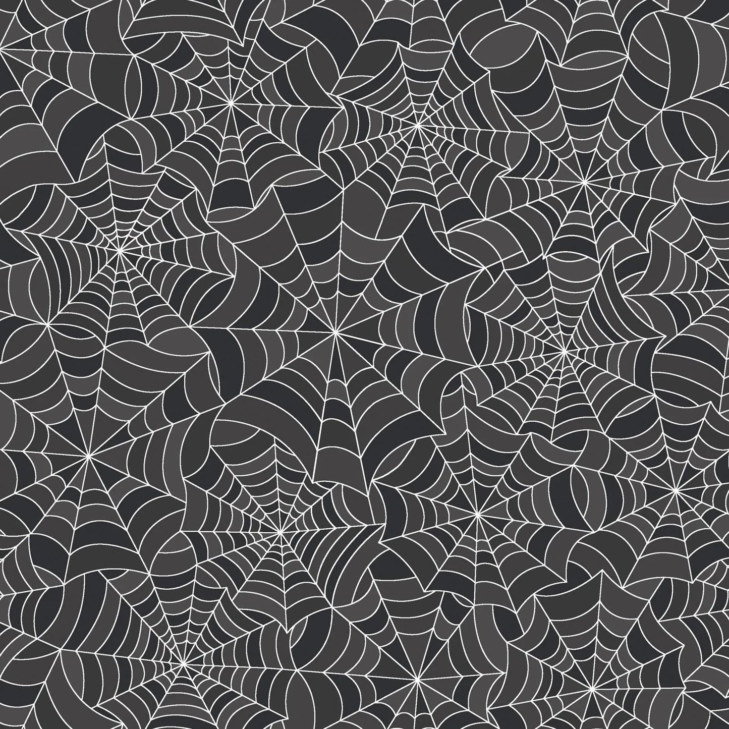 Maywood Studio Kimberbell Hometown Halloween Fabric Collection Spiderwebs on Black MAS9923-K