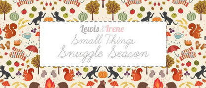 Lewis & Irene Small Things Snuggle Season Fabric Collection Harvest Mice and Berries on Warm Lavender Authentic Premium 100% Cotton Fabrics