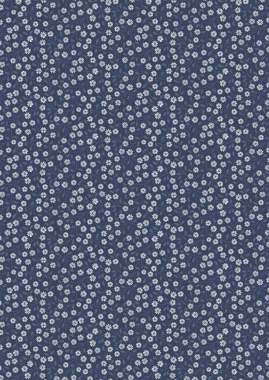 Lewis & Irene Forever Blooms Fabric Collection Interlaced Blossoms on Prussian Blue Premium 100% Cotton Quilt Shop Quality Fabrics