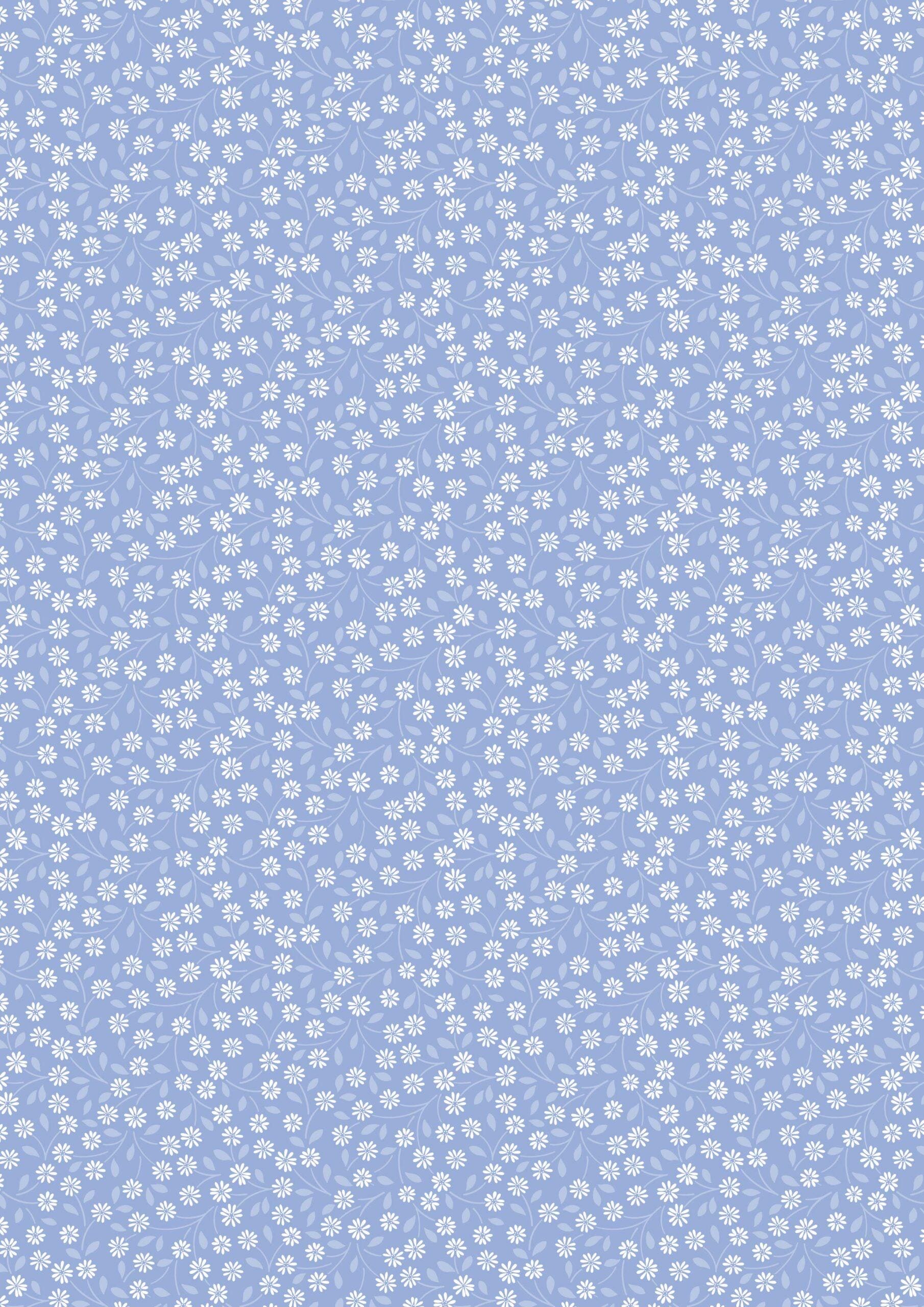 Lewis & Irene Forever Blooms Fabric Collection Interlaced Blossoms on Blue Premium 100% Cotton Quilt Shop Quality Fabrics