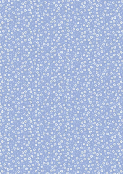 Lewis & Irene Forever Blooms Fabric Collection Interlaced Blossoms on Blue Premium 100% Cotton Quilt Shop Quality Fabrics