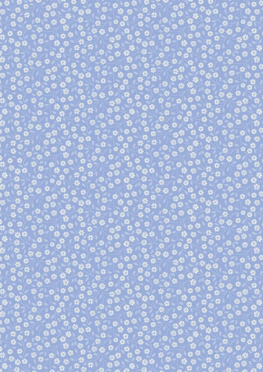 Lewis & Irene Forever Blooms Fabric Collection Interlaced Blossoms on Blue Premium 100% Cotton Quilt Shop Quality Fabrics