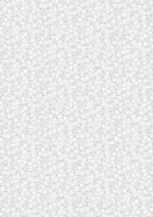 Lewis & Irene Forever Blooms Fabric Collection Interlaced Blossoms on Bright Gray Premium 100% Cotton Quilt Shop Quality Fabrics