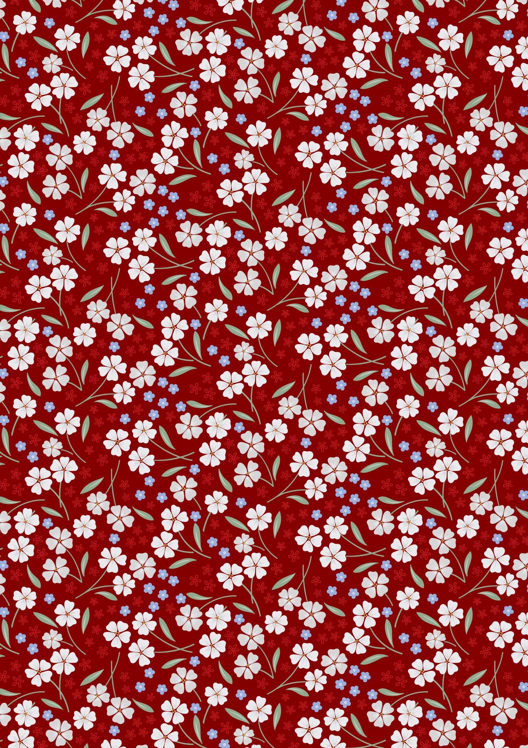 Lewis & Irene Forever Blooms Fabric Collection Forevermore on Claret Premium 100% Cotton Quilt Shop Quality Fabrics