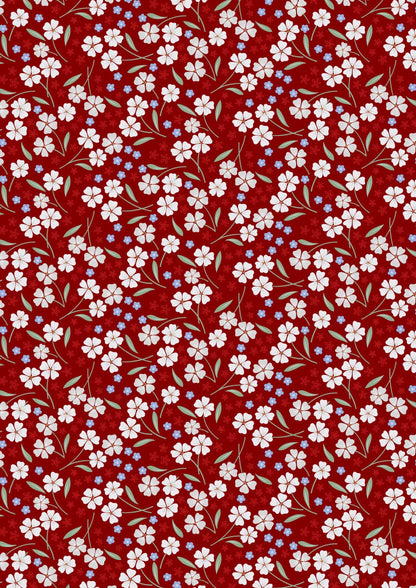 Lewis & Irene Forever Blooms Fabric Collection Forevermore on Claret Premium 100% Cotton Quilt Shop Quality Fabrics