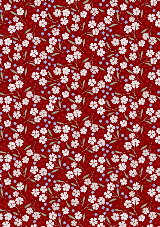 Lewis & Irene Forever Blooms Fabric Collection Forevermore on Claret Premium 100% Cotton Quilt Shop Quality Fabrics