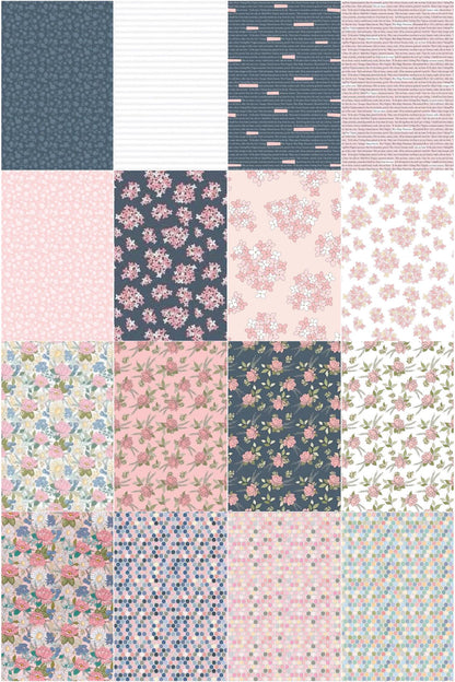 LAST ONE! Poppie Cotton Country Roads Fabric Collection 16pc Half-Yard Bundle (8 Yards Total) Premium 100% Cotton Quilt Shop Quality Fabrics