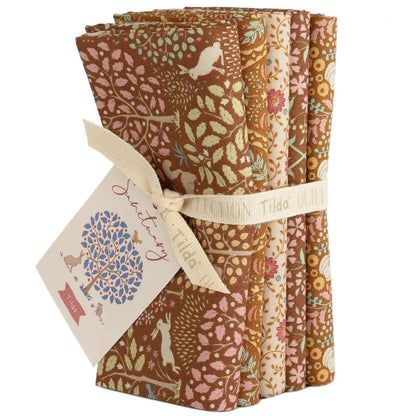 Tilda Sanctuary Caramel & Ochre Fabric Collection 5pc Fat Quarter Bundle Authentic Premium 100% Cotton Fabrics