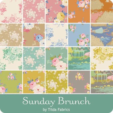 Tilda Sunday Brunch Pink & Ginger Fabric Collection 5pc Fat Quarter Bundle Authentic Premium 100% Cotton Fabrics