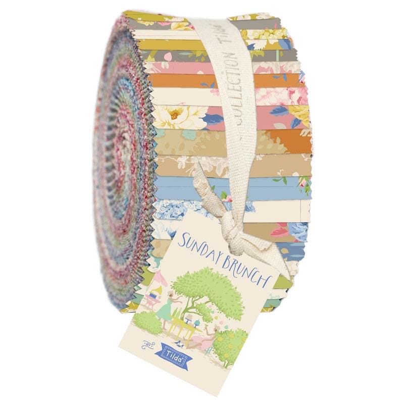Tilda Sunday Brunch Fabric Collection 40pc Jellyroll (2.5" Strips) Authentic Premium 100% Cotton Fabrics