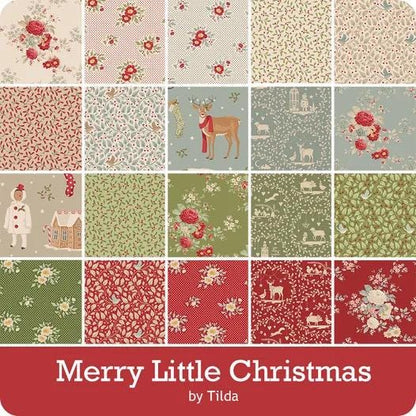 Tilda Merry Little Christmas (Green) Fabric Collection 5pc Fat Quarter Bundle Authentic Premium 100% Cotton Fabrics