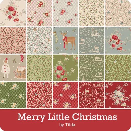 Tilda Merry Little Christmas (Duck Egg) Fabric Collection 5pc Fat Quarter Bundle Authentic Premium 100% Cotton Fabrics