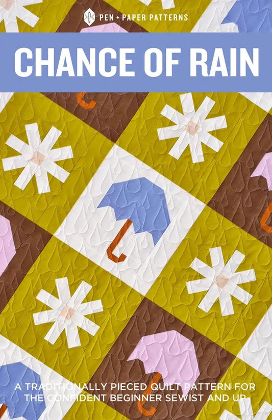 Pen + Paper Patterns Chance of Rain Quilt Pattern - 3 Size Variations Per Pattern (Optional Fineline Glue Tip Sets Sold Separately)