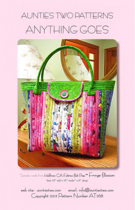 Aunties Two Anything Goes Pattern AT268 Finished Size: 15"x15"x8"