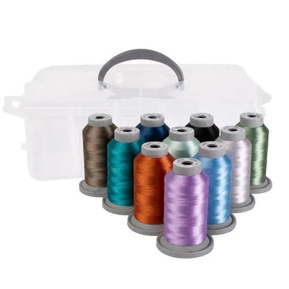 Glide Kimberbell Enchanted Winter Quilt 10 Mini Spool Thread Collection 40WT (Mini Spool 1100YDS) Authentic Premium 100% Polyester Thread