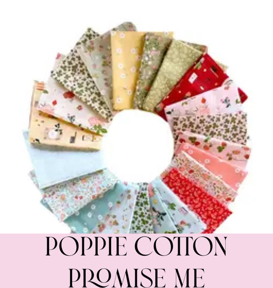Poppie Cotton Promise Me Fabric Collection Strawberry Bouquet on Pink Authentic Premium 100% Cotton Quilt Shop Quality Fabrics