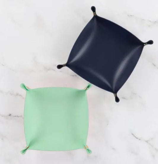 Kimberbebll Kimber Blanks Mint & Navy Snap Trays 8.25"x8.25"