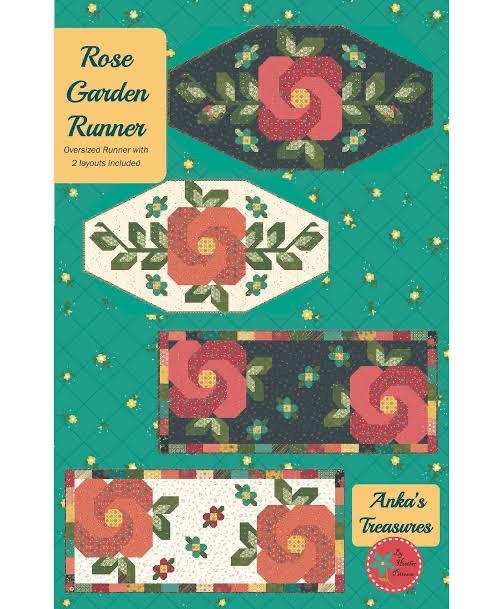 Anka's Treasures Rose Garden Table Runner Pattern - 2 Size Variations Per Pattern ANK349