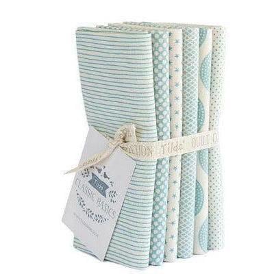 Tilda Basics Classics Light Blue Fabric Collection 6pc Fat Quarter Bundle Authentic Premium 100% Cotton Fabrics