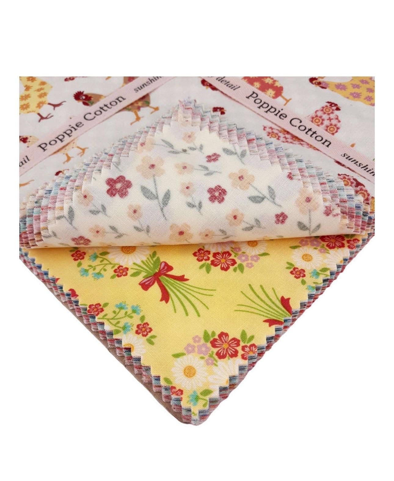 Poppie Cotton Prairie Sisters Homestead Fabric Collection 60pc 5" Stacker Authentic Premium 100% Cotton Quilt Shop Quality Fabrics