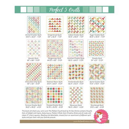 It's Sew Emma Perfect 5 Quilt Book - 16 Quilts Featuring Creative Grids Perfect 5 Ruler (Ruler Not Included) ISE-933