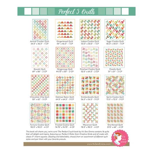 It's Sew Emma Perfect 5 Quilt Book - 16 Quilts Featuring Creative Grids Perfect 5 Ruler (Ruler Not Included) ISE-933