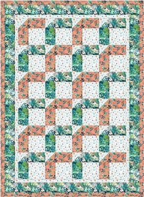 Fabric Cafe Boomerang Quilt Pattern - Uses Only 3 Yards of Fabric Finished Size: 42"x58" #092131-01