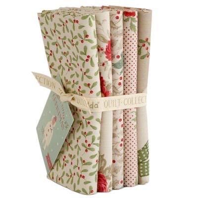 Tilda Merry Little Christmas (Cream) Fabric Collection 5pc Fat Quarter Bundle Authentic Premium 100% Cotton Fabrics
