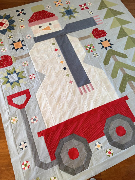It’s Sew Emma The Quilted Snowman Quilt Pattern ISE-285 Finished Size: 87.5"x97.5"