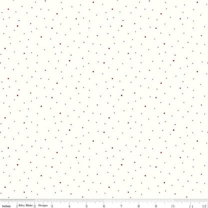 Riley Blake Dapple Dot Fabric Collection Dapple Dot White Barn Red Authentic Premium 100% Cotton Fabrics C645-White Barn Red