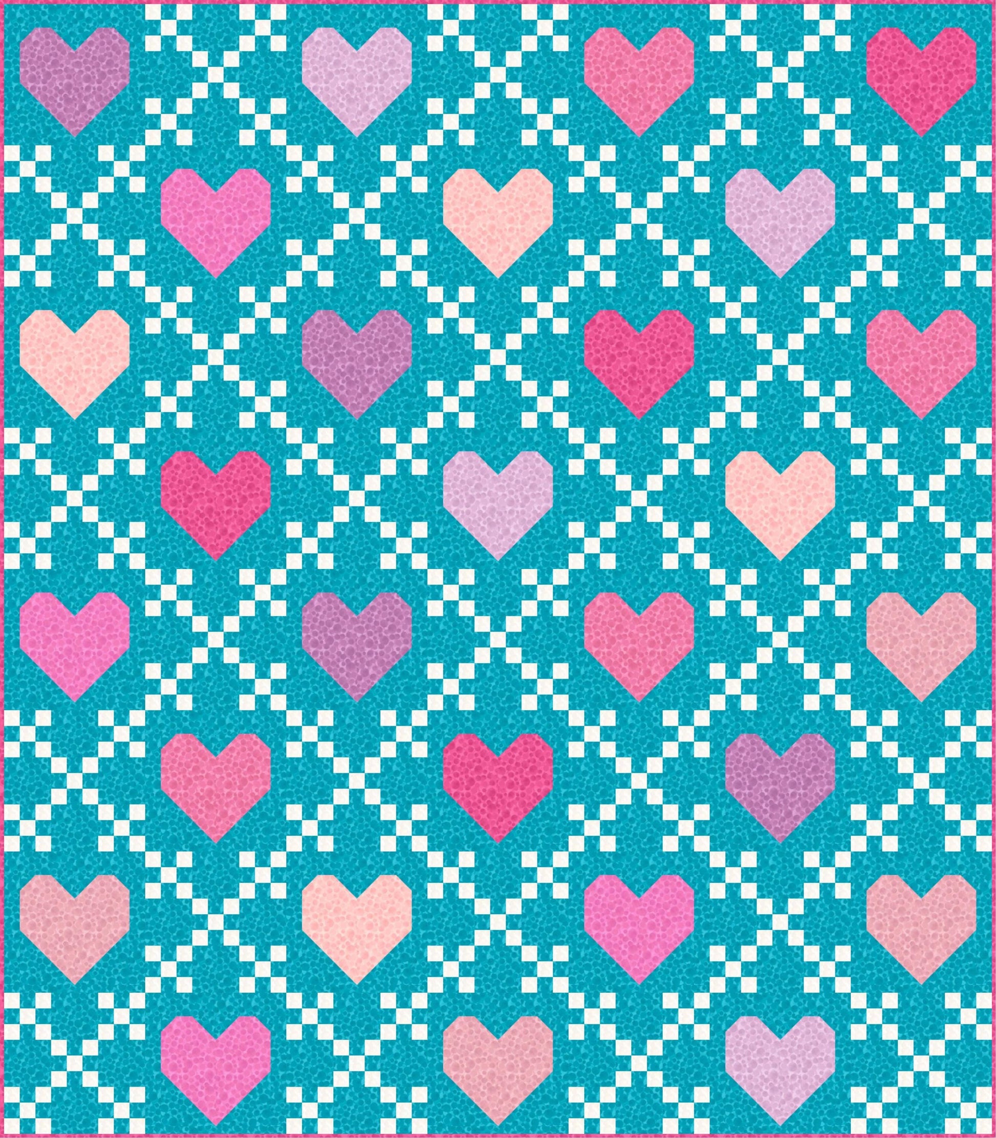 LIMITED EDITION!! Lo and Behold Heirloom Hearts Quilt Kit Featuring Lewis & Irene Bumbleberries Fabric Collection Finished Size: 63"x72"