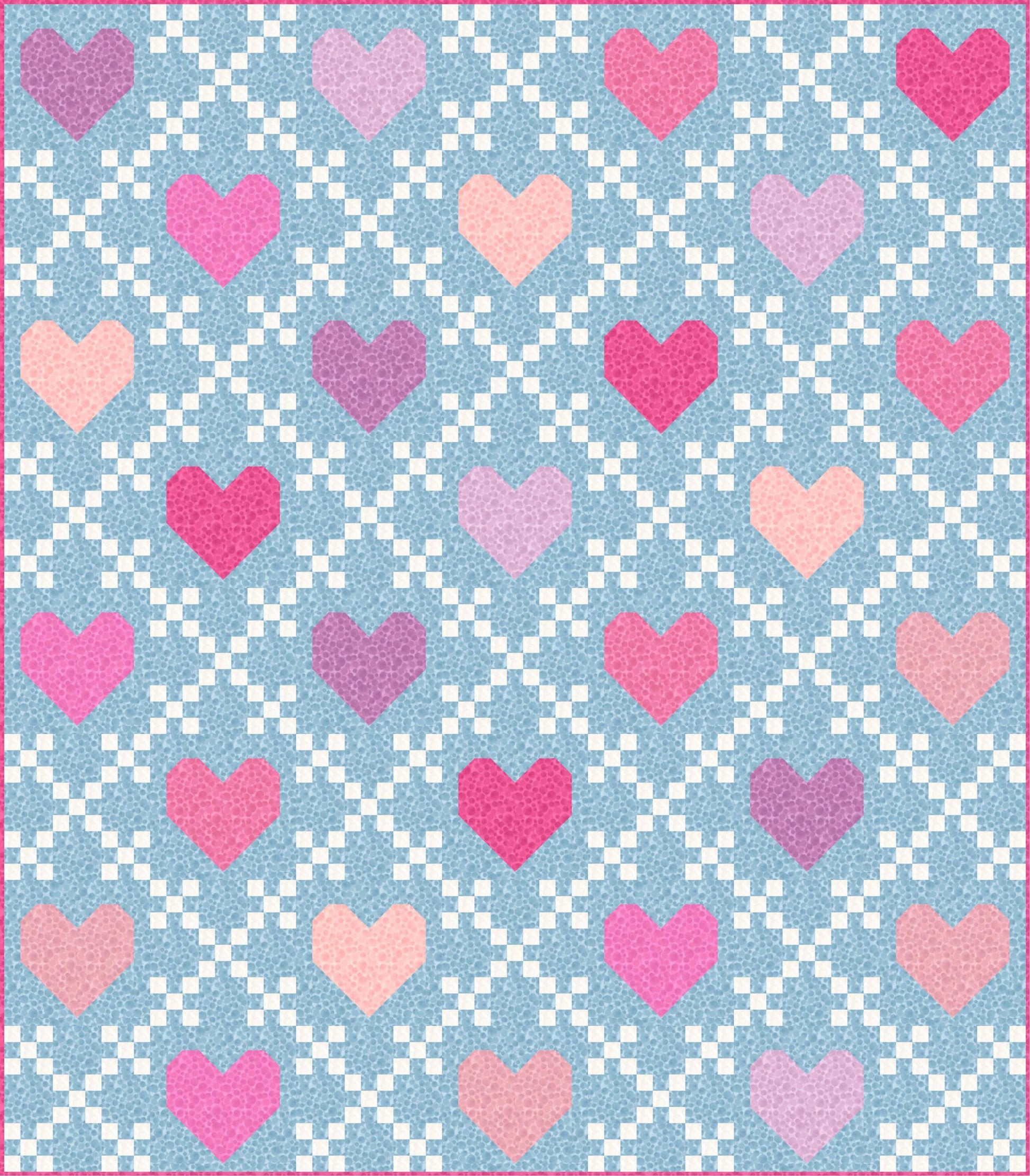 LIMITED EDITION!! Lo and Behold Heirloom Hearts Quilt Kit Featuring Lewis & Irene Bumbleberries Fabric Collection Finished Size: 63"x72"