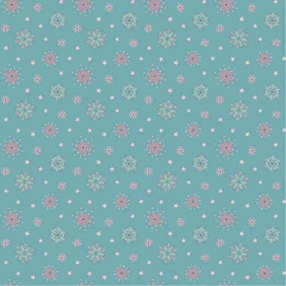 LAST BOLT! Poppie Cotton Frost & Flurry Fabric Collection Flurry Flakes on Blue Authentic Premium 100% Cotton Fabrics