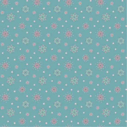 LAST BOLT! Poppie Cotton Frost & Flurry Fabric Collection Flurry Flakes on Blue Authentic Premium 100% Cotton Fabrics