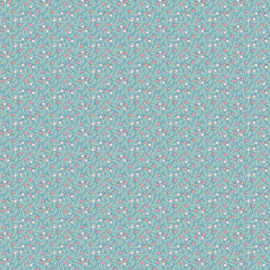 LAST BOLT! Poppie Cotton Frost & Flurry Fabric Collection Frosted Berries on Blue Authentic Premium 100% Cotton Fabrics