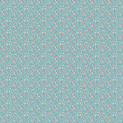 LAST BOLT! Poppie Cotton Frost & Flurry Fabric Collection Frosted Berries on Blue Authentic Premium 100% Cotton Fabrics