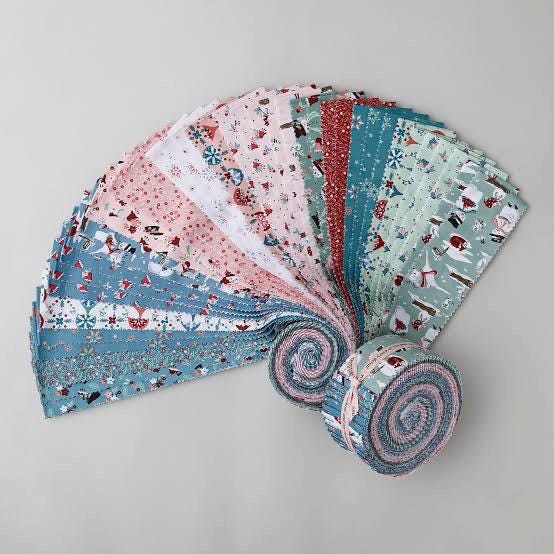 LAST RESTOCK!! Poppie Cotton Frost and Flurry Fabric Collection 42pc (2.5" Strip) Jellyroll