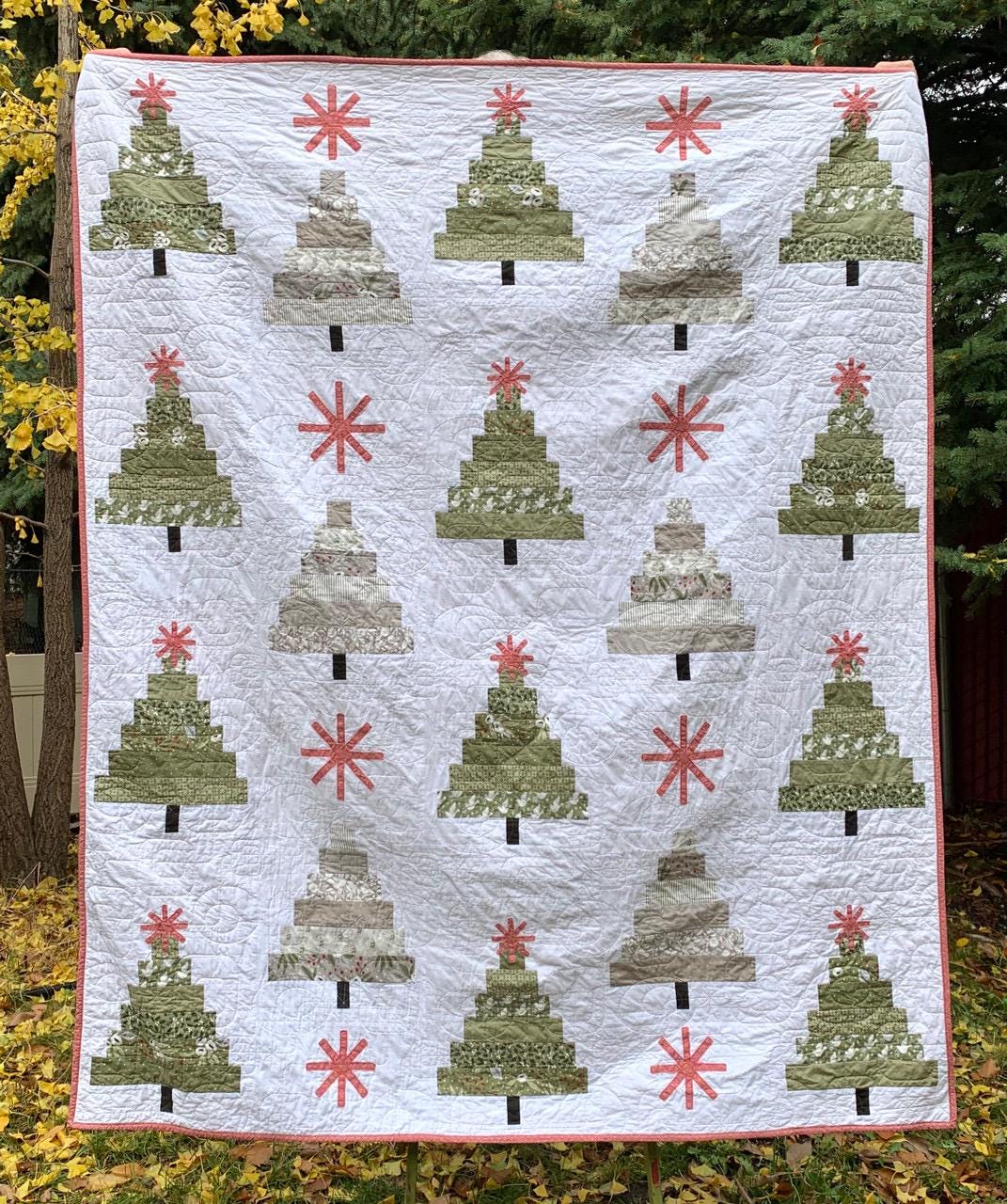 DIGITAL DOWNLOAD Cotton Street Commons Starlight Tree Farm Quilt Pattern Finished Size 70”x81”