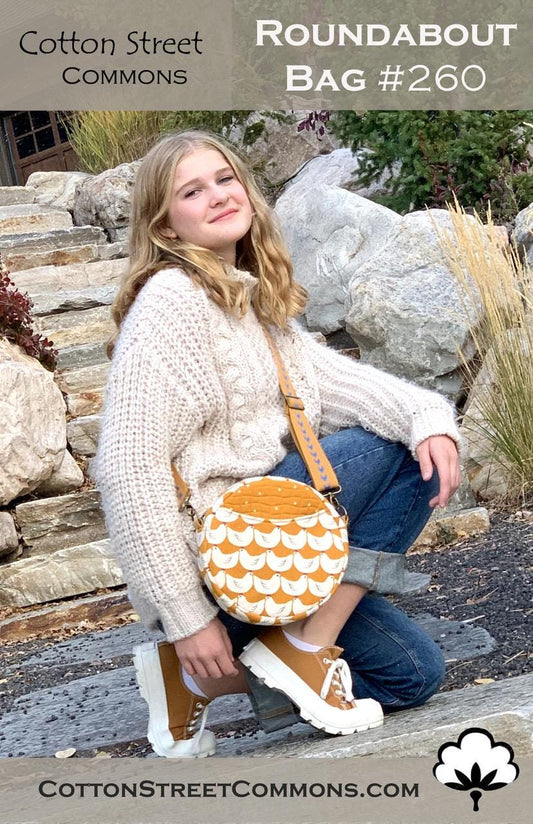PDF Cotton Street Commons Roundabout Bag Pattern Finished Size: 9"x3"