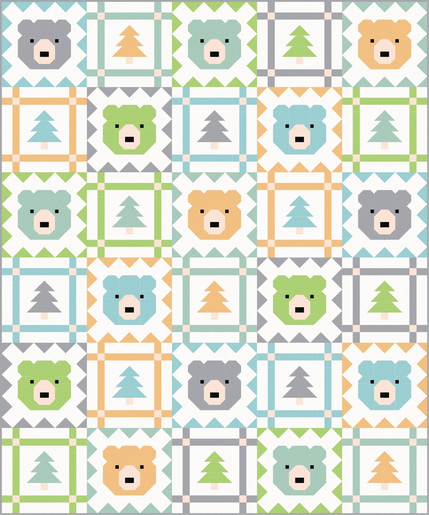 Limited Edition Pen & Paper Patterns Grizzly Grove Quilt Kit Featuring Poppie Cotton Country Confetti Fabric Collection